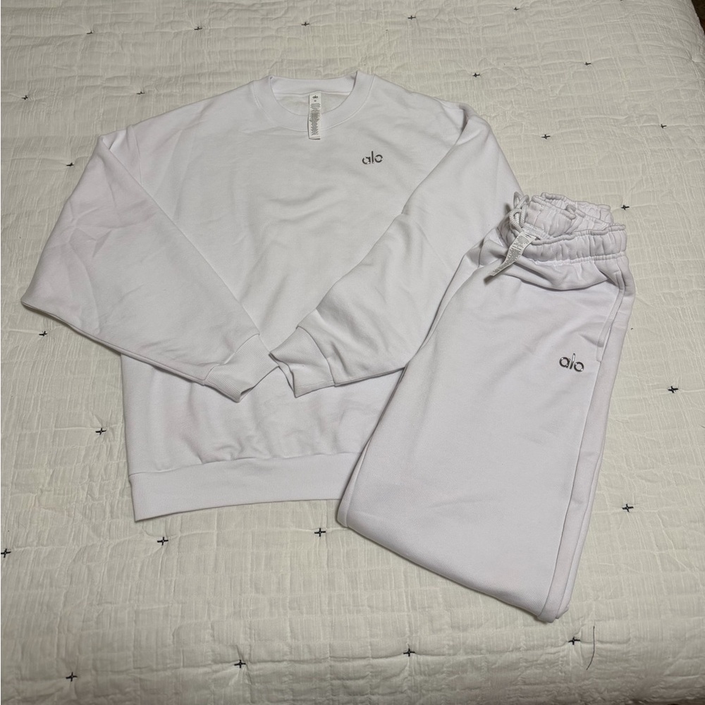 Alo White Acolade Sweatshirt and Joggers Set-I paid $138 each